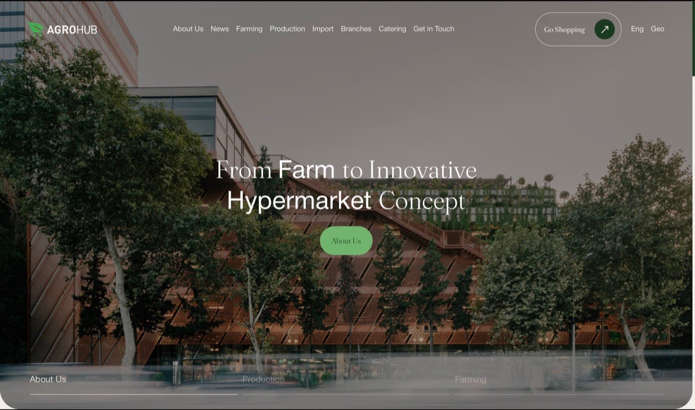Agrohub — Corporate site for the farm-to-hypermarket brand
