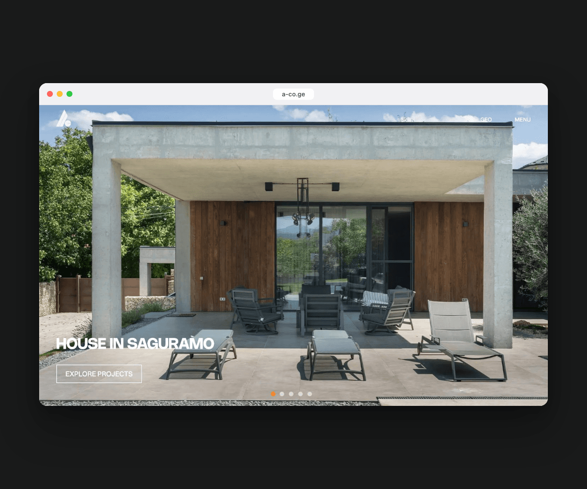 Architects & Company website in a browser window
