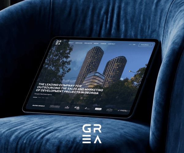 GREA agency website on a tablet