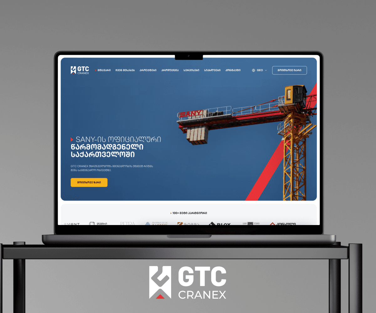 GTC Cranex website with a tower crane
