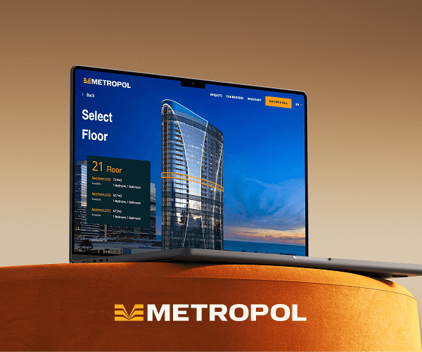 Metropol tower website with a floor selector