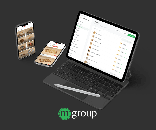Mgroup menu system on a tablet and phones