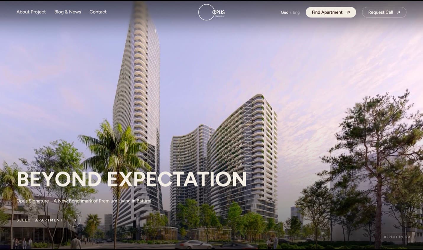 Opus Signature website screenshot