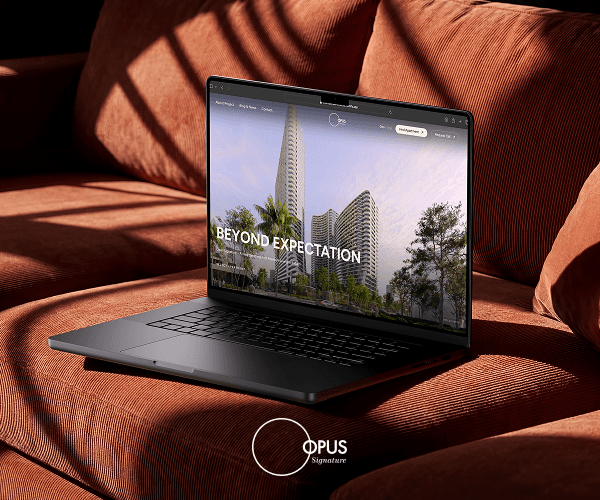 Opus Signature twin-tower residences website hero