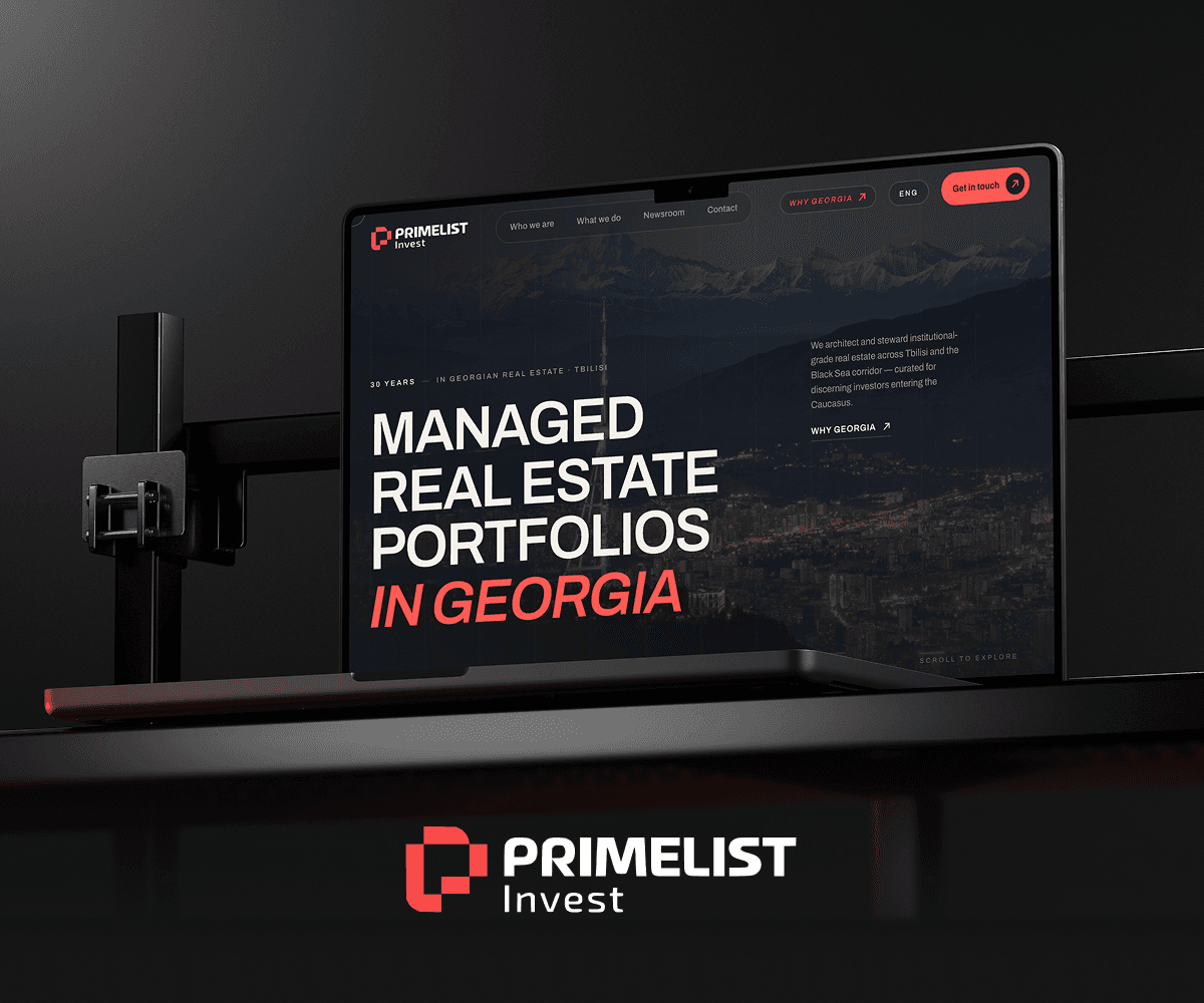 Primelist Invest website on a monitor