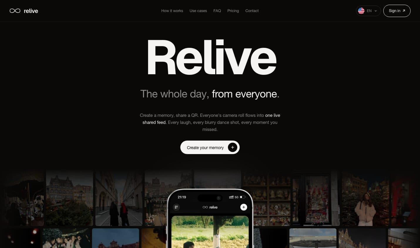 Relive — Shared camera roll for events
