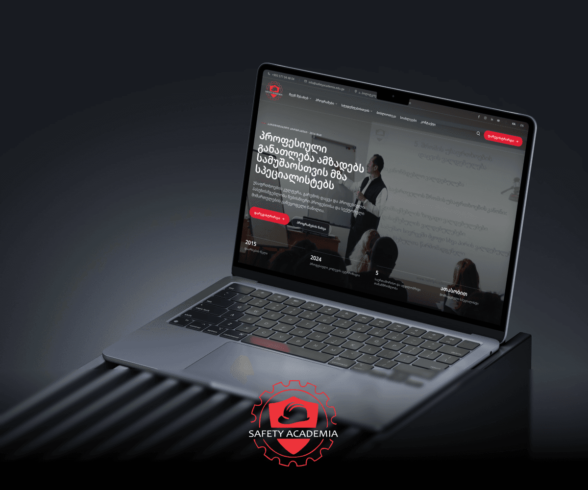 Safety Academia training website on a laptop